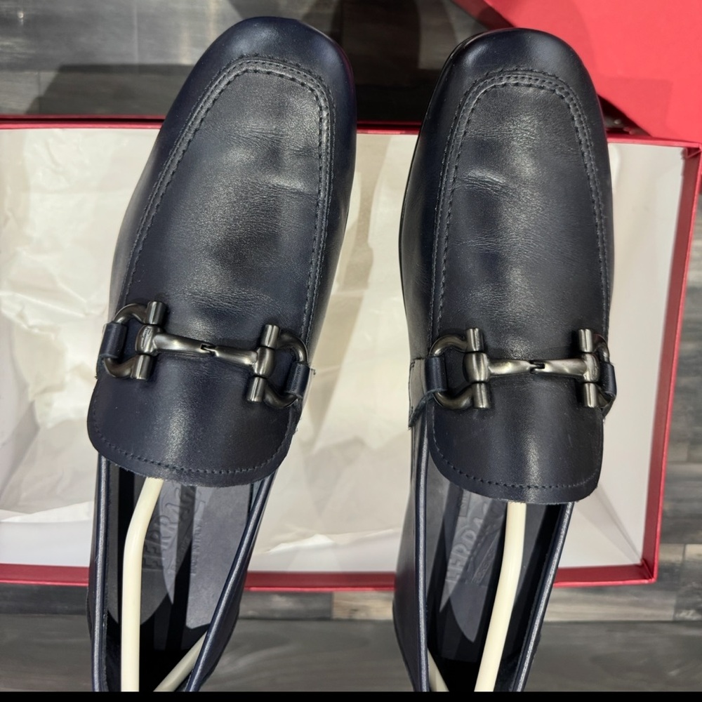 Navy Leather Men's Shoes